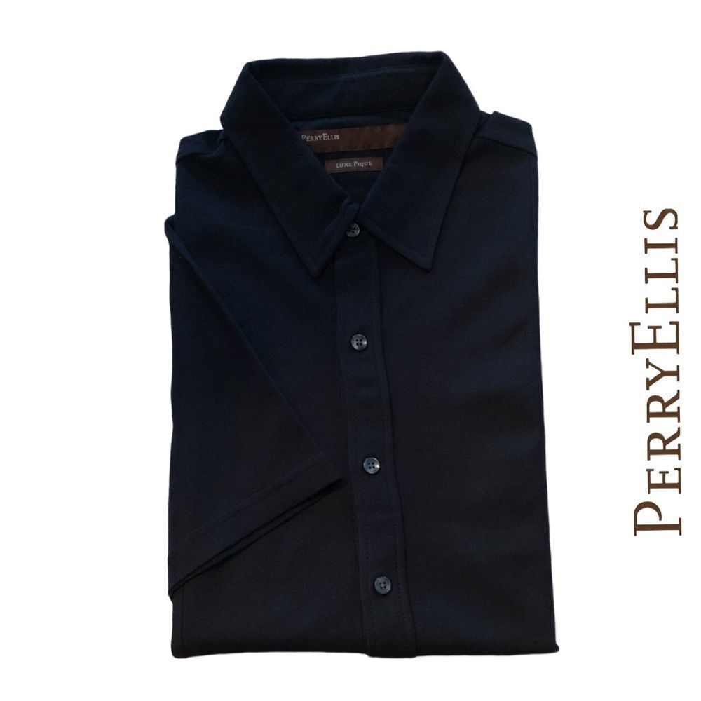 Perry Ellis Luxe Short Sleeve Shirt -‎ Size M